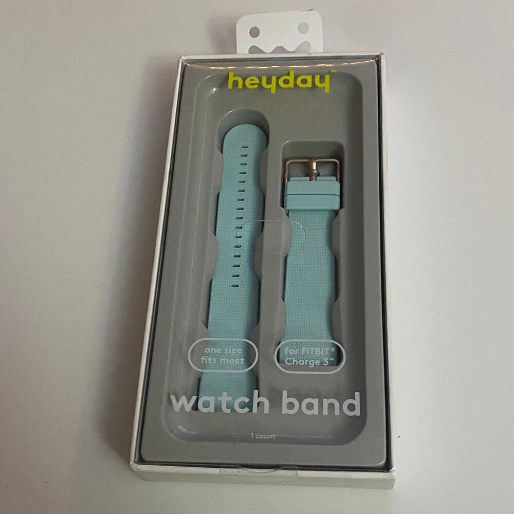 Heyday Fitbit Charge 3 Light Blue Silicone Watch Band New In Box